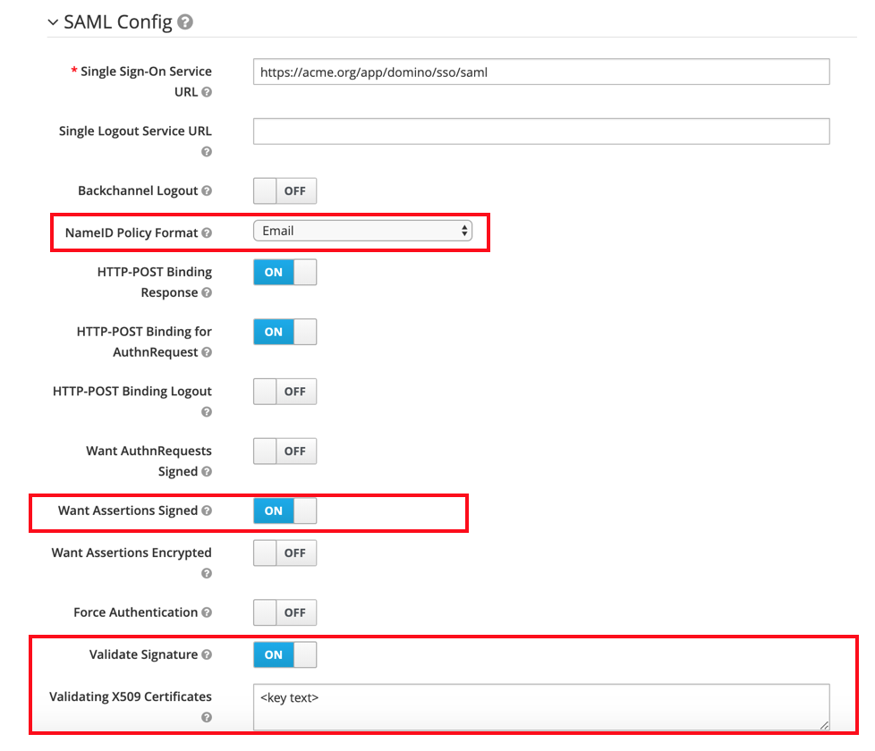 Keycloak Settings