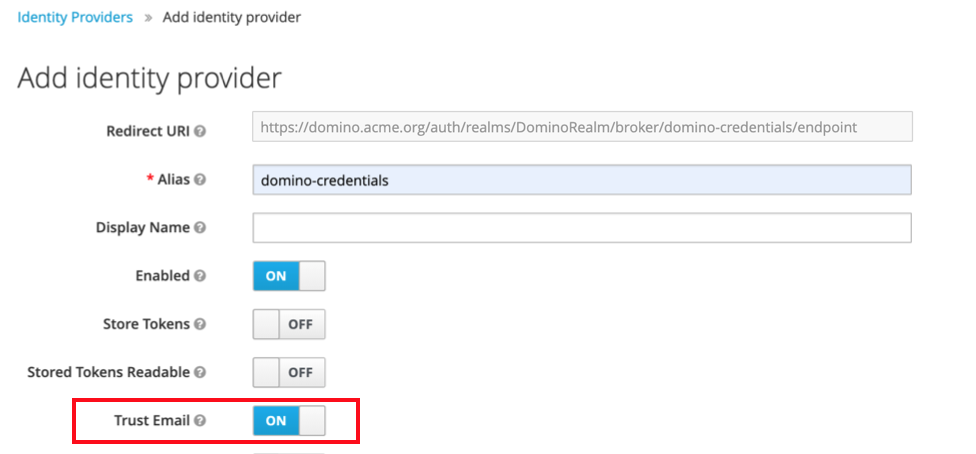 Keycloak trust setting