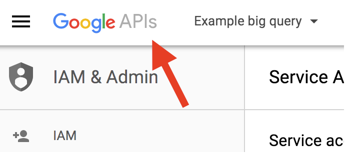 Click the Google APIs logo