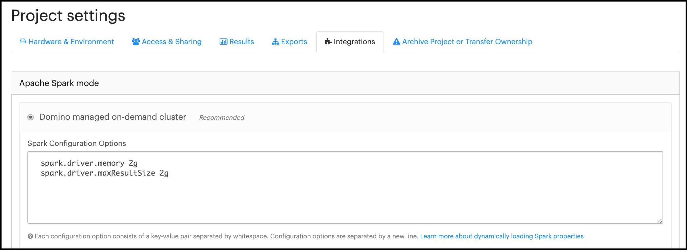 Configure Project settings