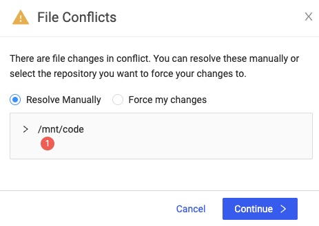 Resolve conflicts manually