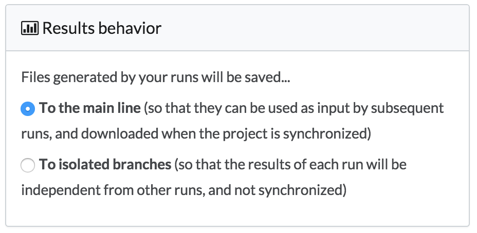 Set the results branching behavior