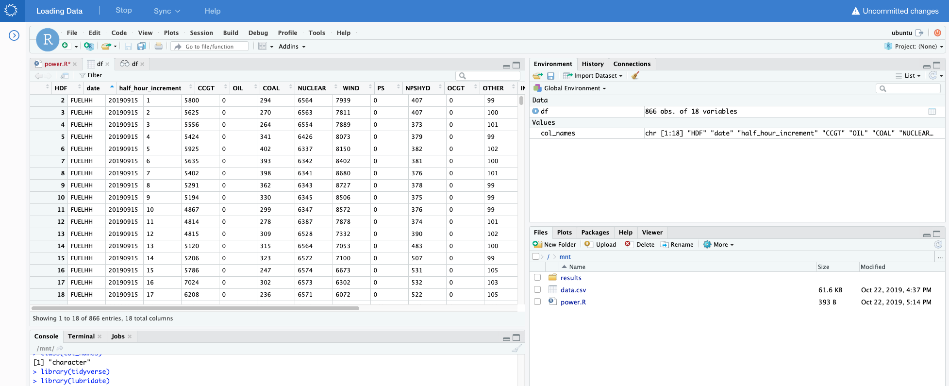 First dataframe