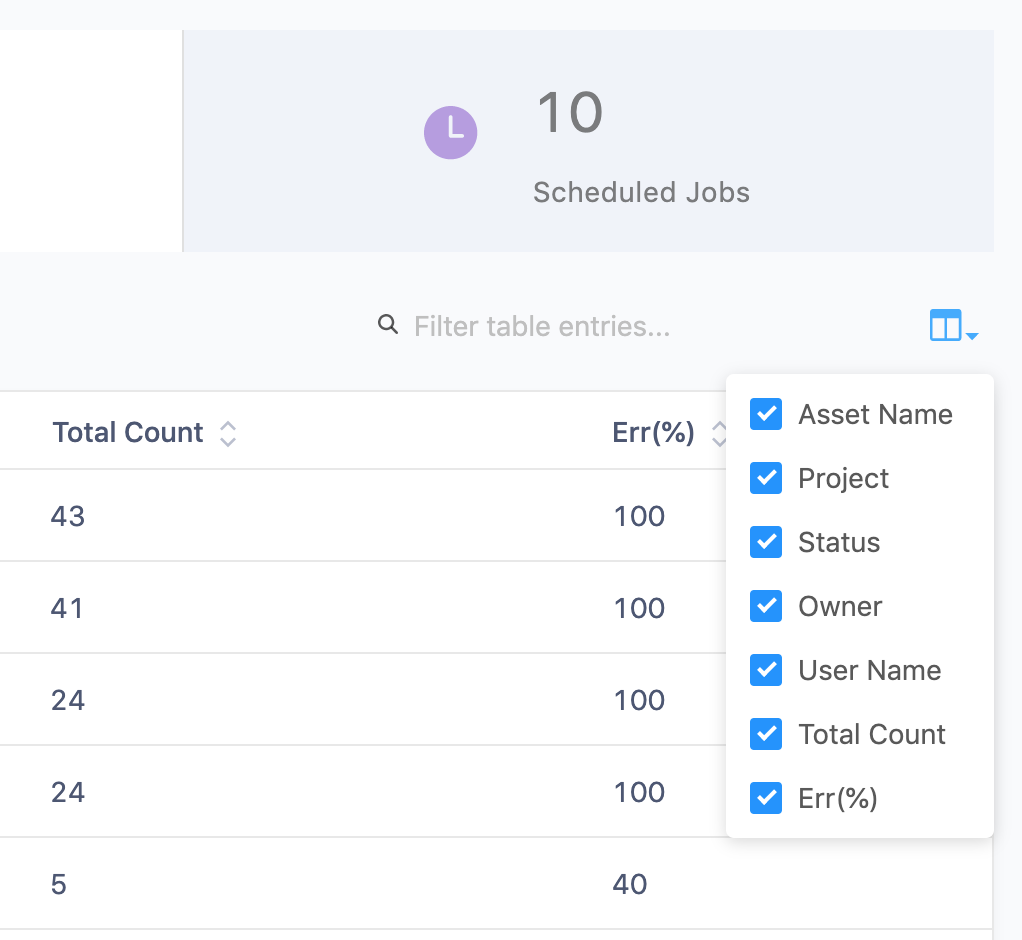 Pick columns to view