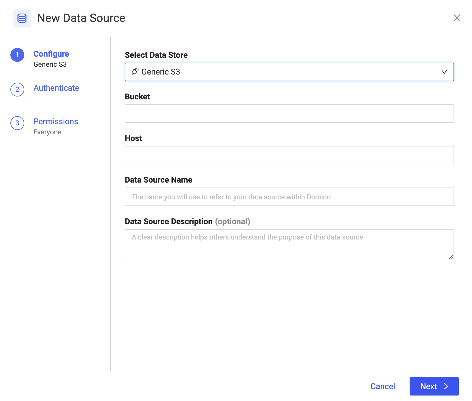 Generic S3 data source