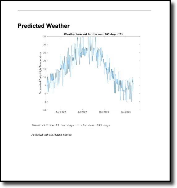 Executed job creates a graph to forecast the weather