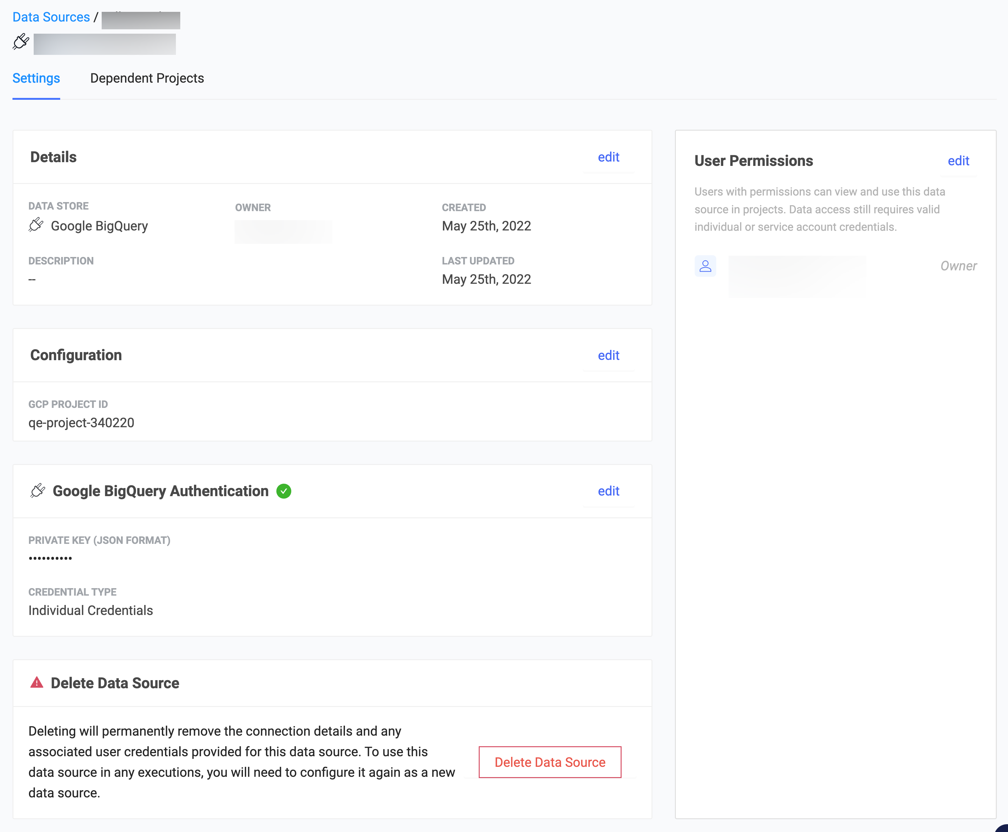 The BigQuery setup