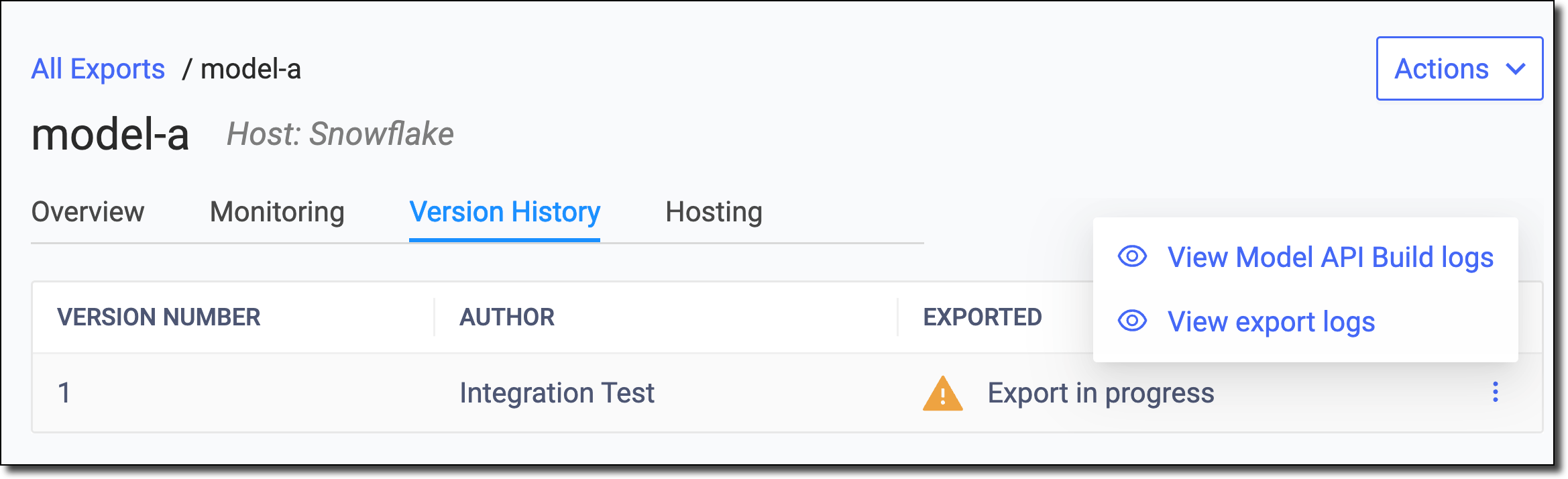 Select View export logs