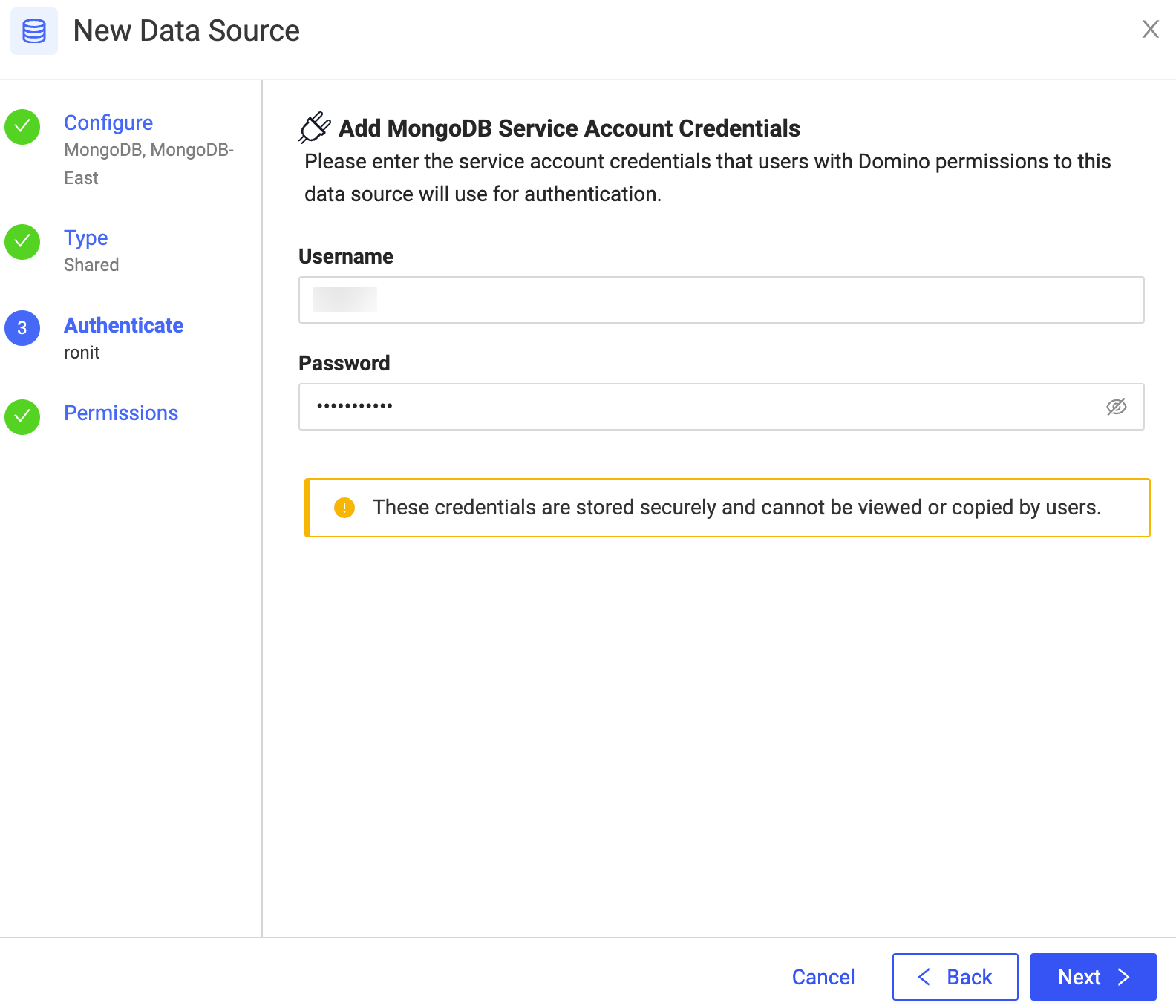 MongoDB credentials