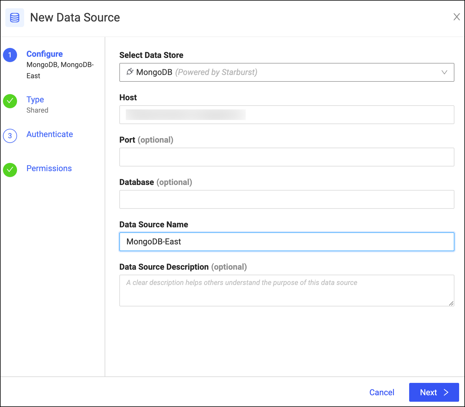 MongoDB data srouce