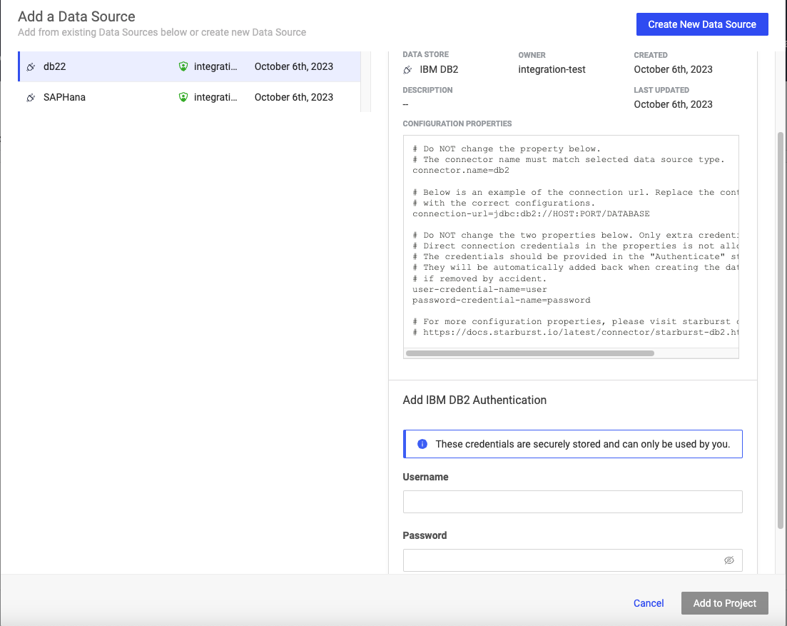 Connect to supported Domino Data Source