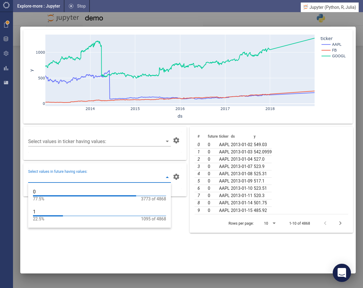 Preview the app and filter data