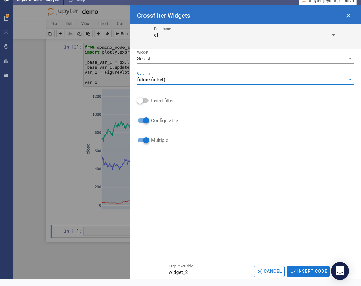 Create a crossfilter widget