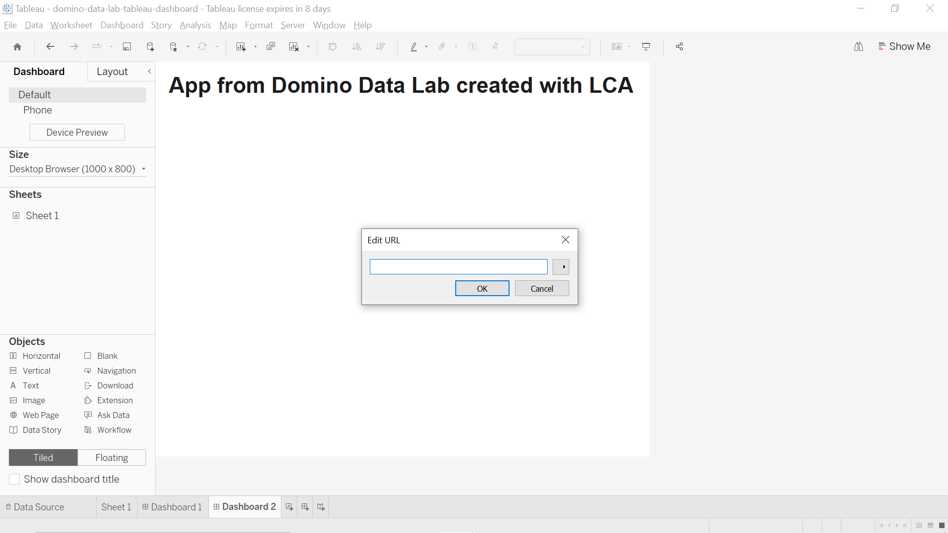Embed a Tableau web page