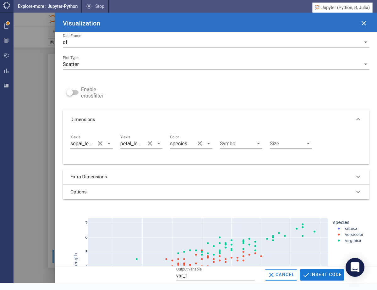 Configure the visualization