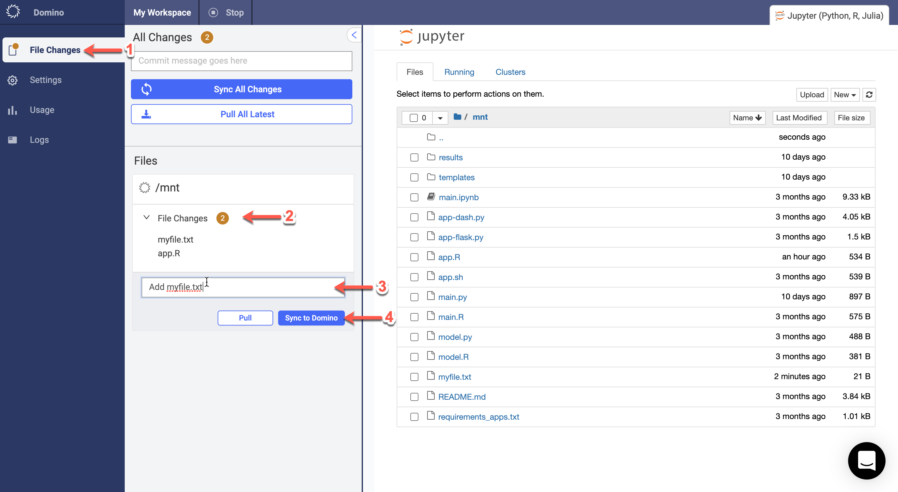 Sync file changes to Domino